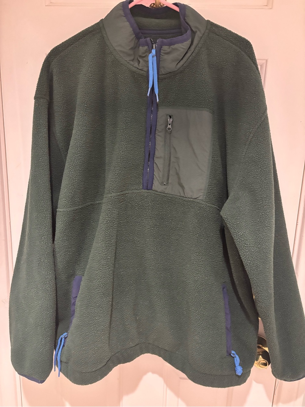 Gap Men's Olive Green Fleece Pullover Sweater